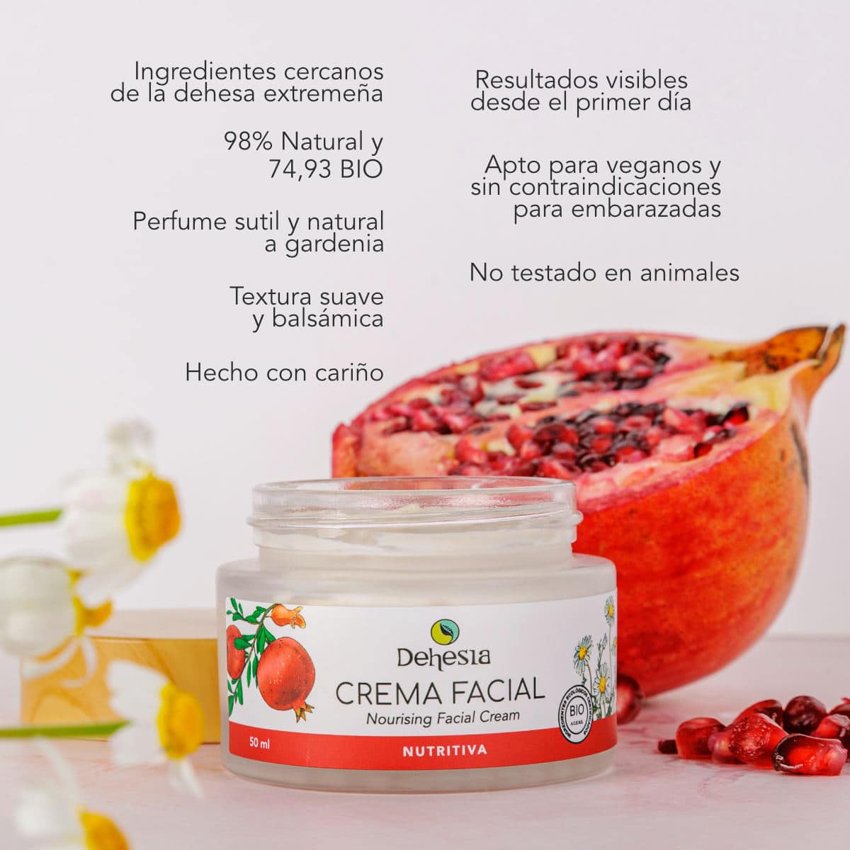 Dehesia Crema Facial Nutritiva BIO con Granada y Manzanilla 50ml