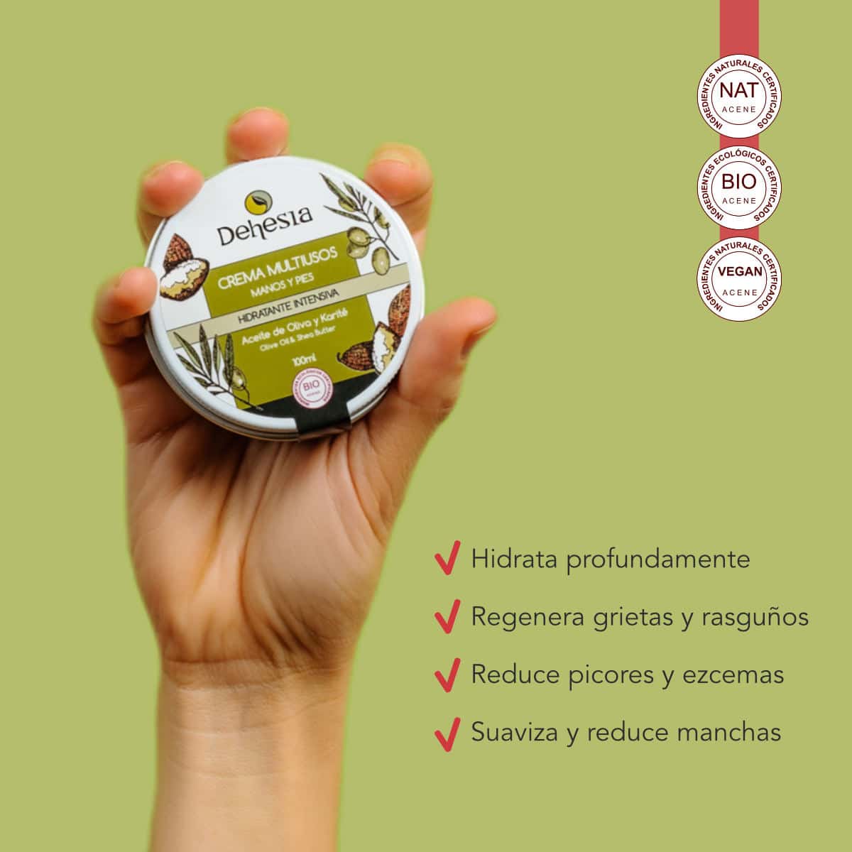 Dehesia Crema Multiusos Manos-Pies BIO con Aceite de Oliva y Karité 100ml