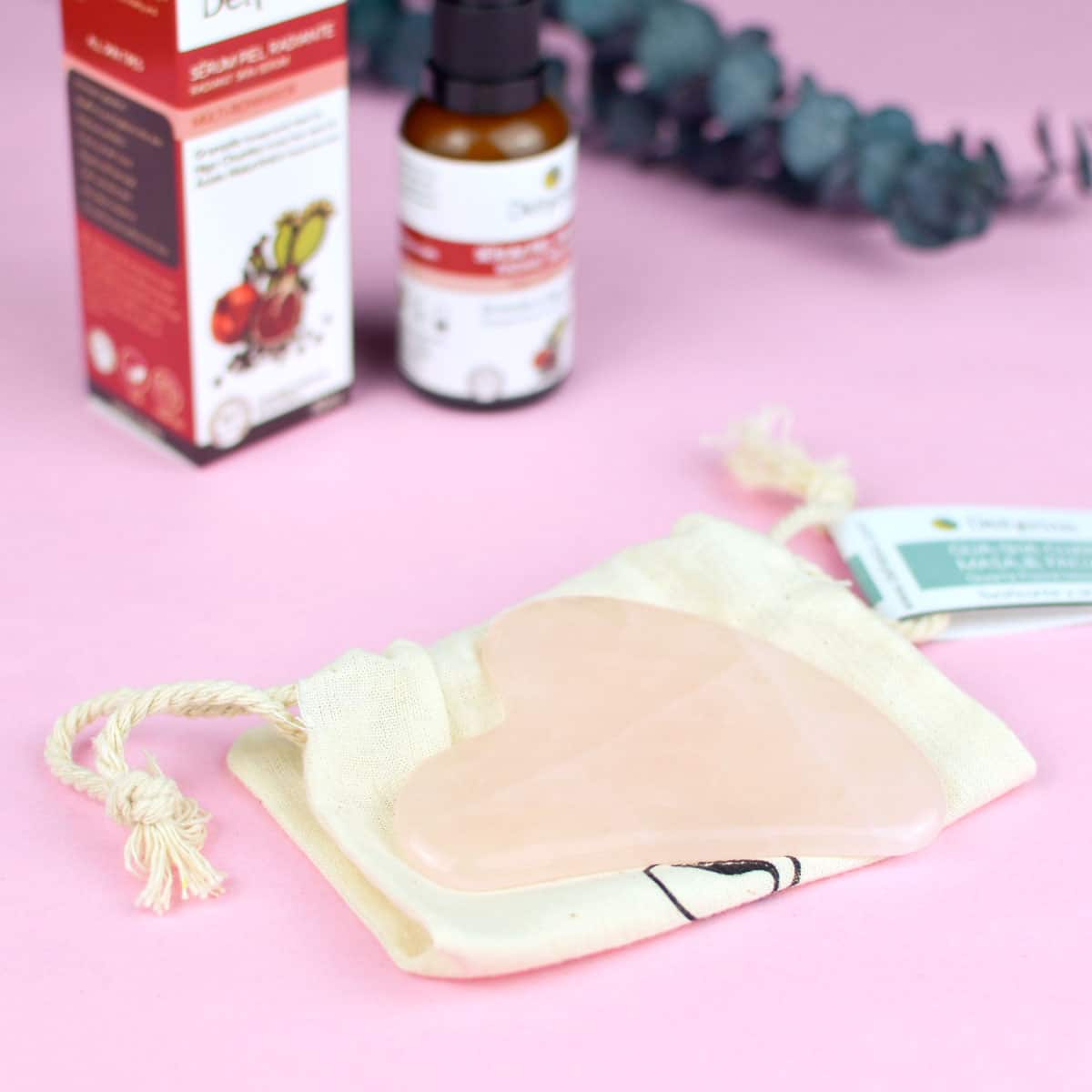 Dehesia Gua-Sha de Cuarzo Rosa para Masaje Facial