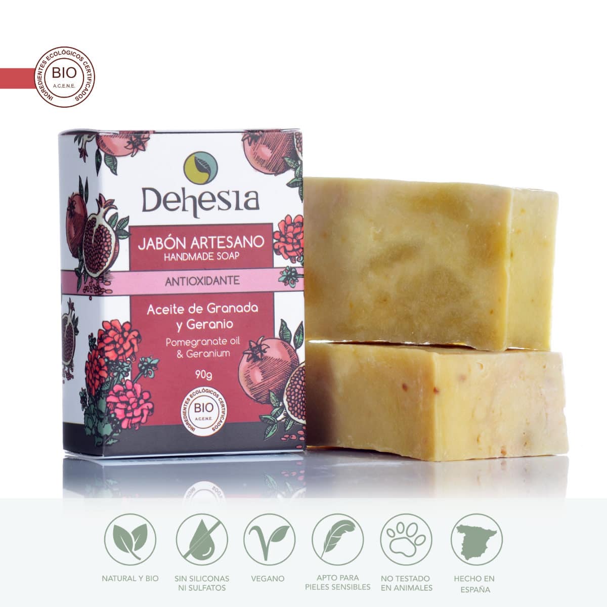 Dehesia Jabón Artesano Antioxidante BIO con Granada y Geranio 100gr