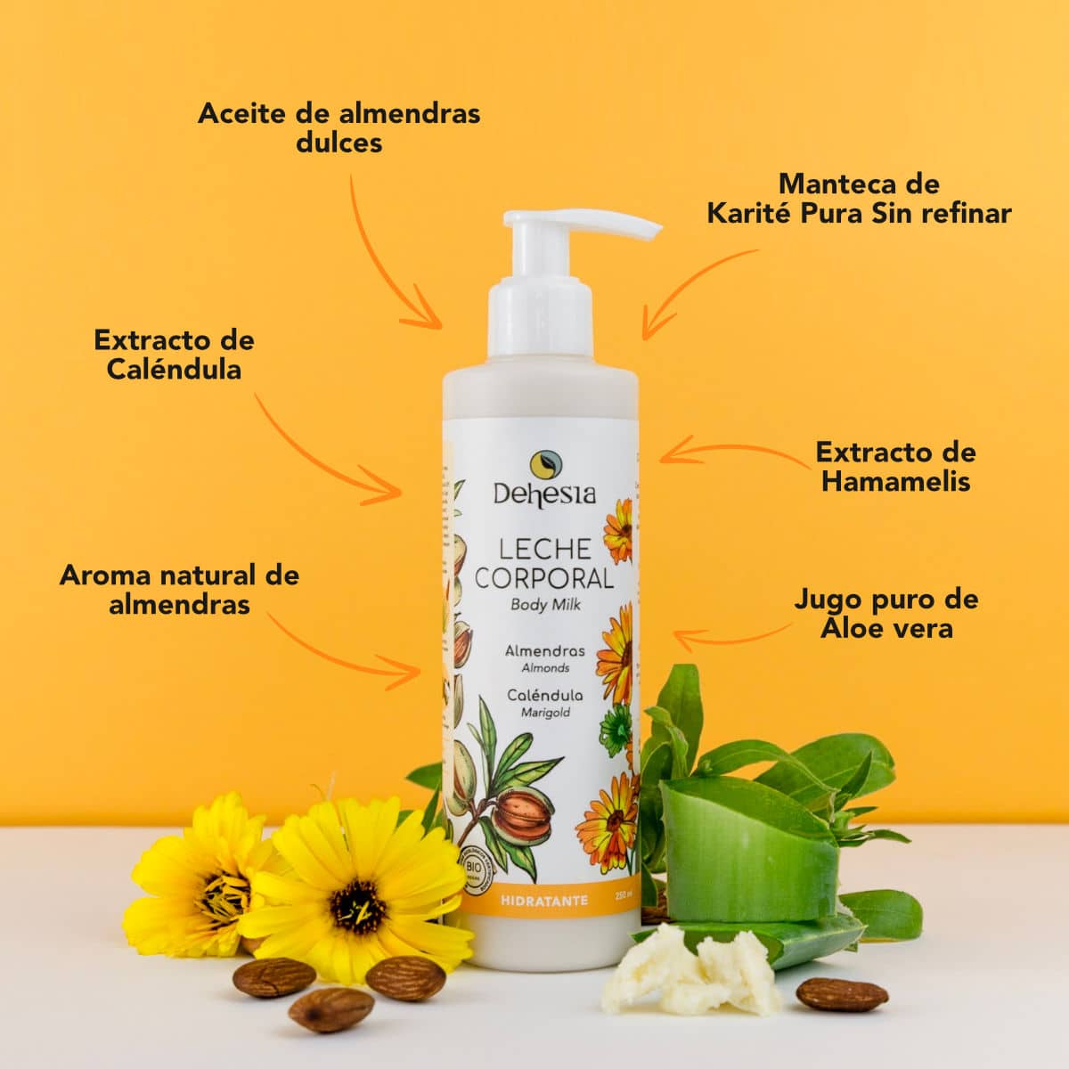 Dehesia Leche Corporal Hidratante BIO con Almendras y Caléndula 250ml