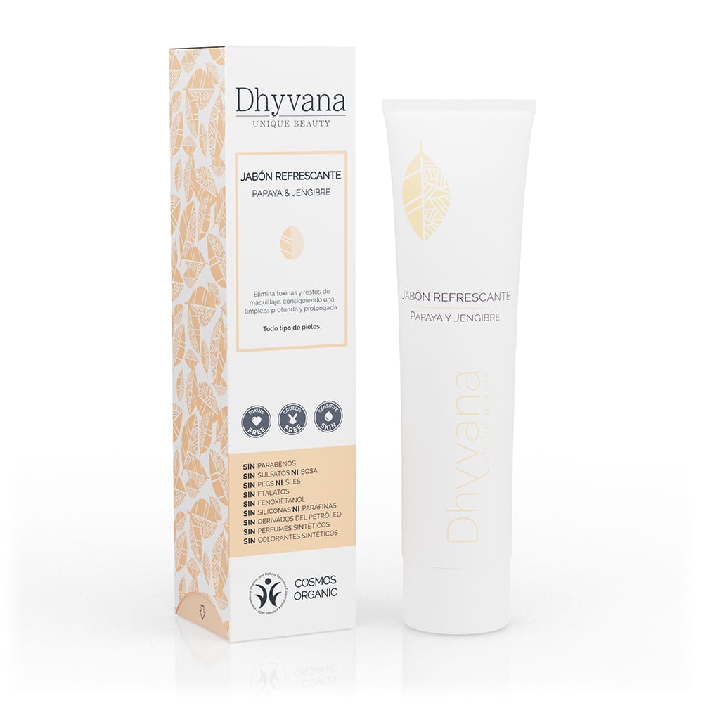 Dhyvana Jabón Facial Refrescante con Papaya y Jengibre Unique Beauty 100ml