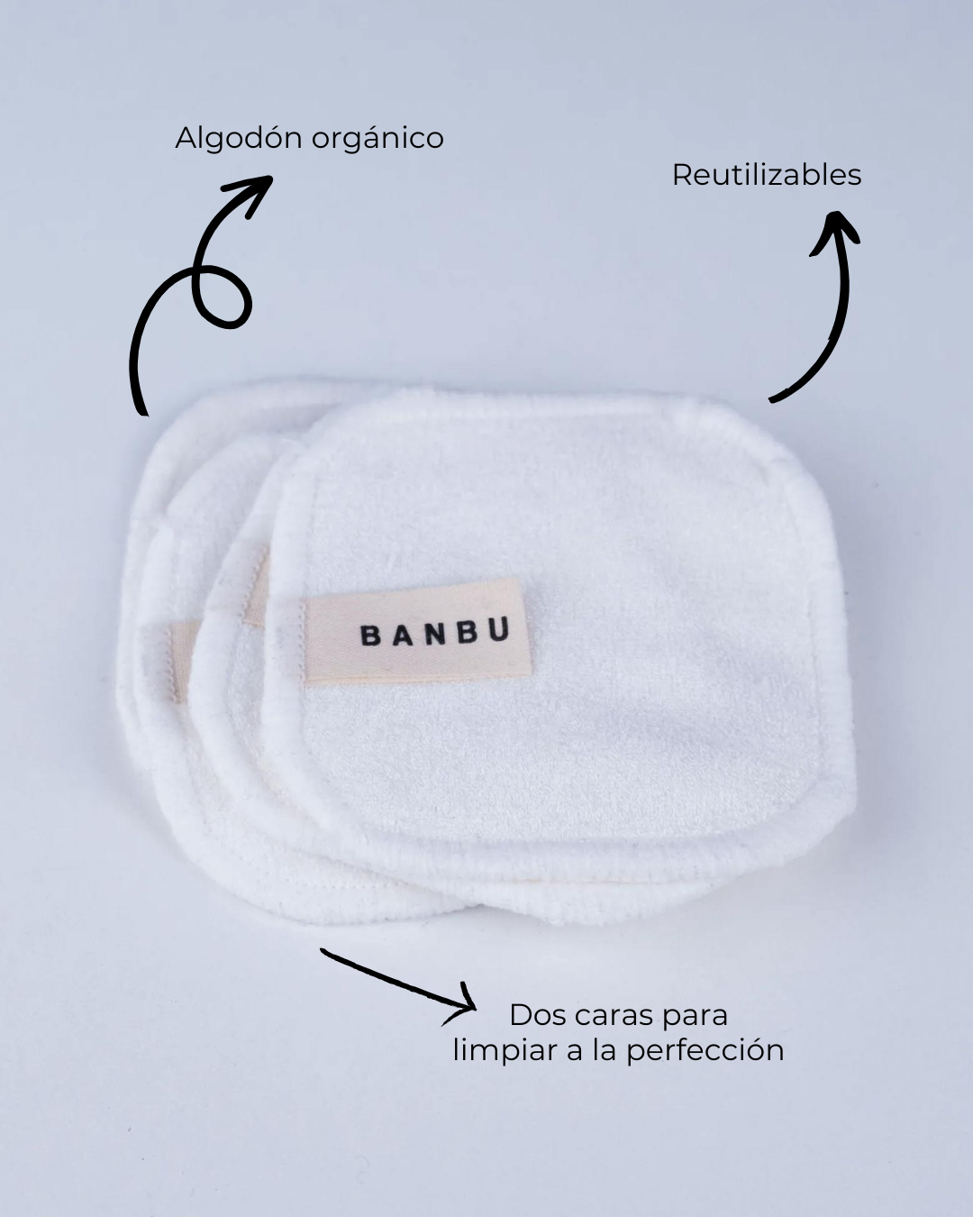 Banbu Discos Desmaquillantes Reutilizables Blancos 4uds - BANBU - cosmética natural