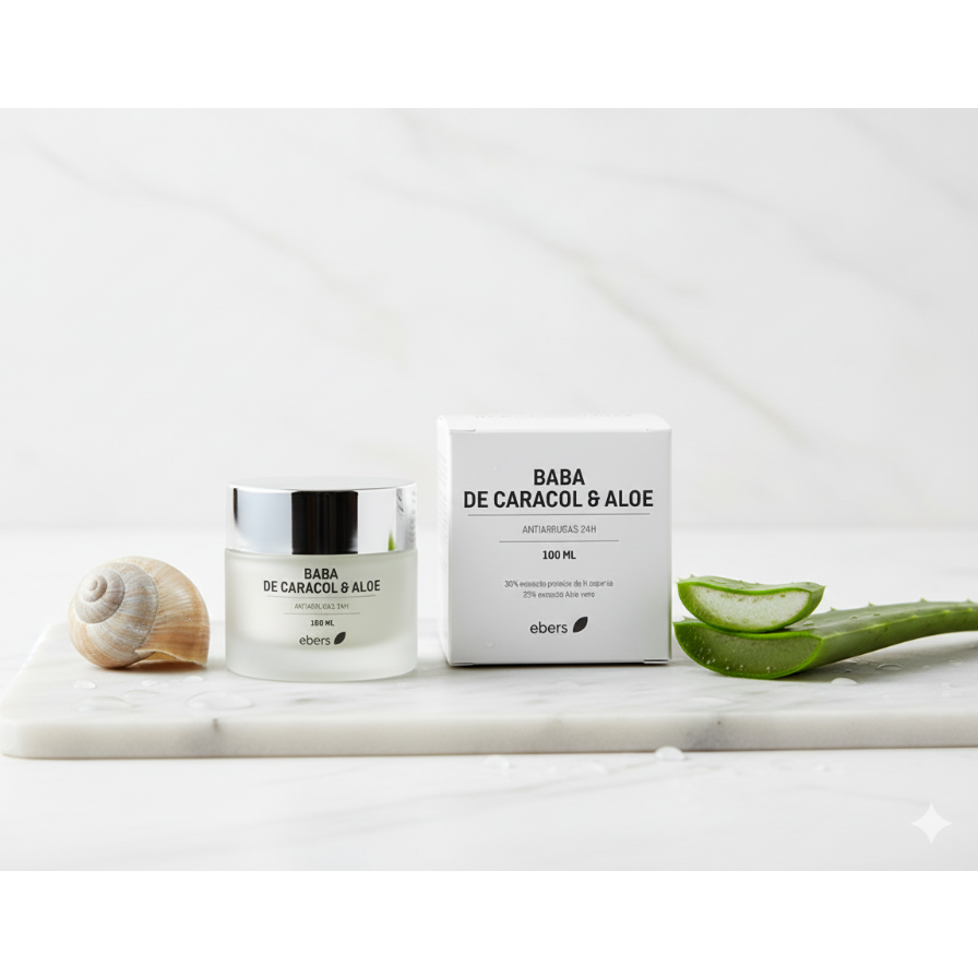 Ebers Crema Hidratante Facial con Áloe vera y Baba de Caracol 100ml - EBERS - cosmética natural