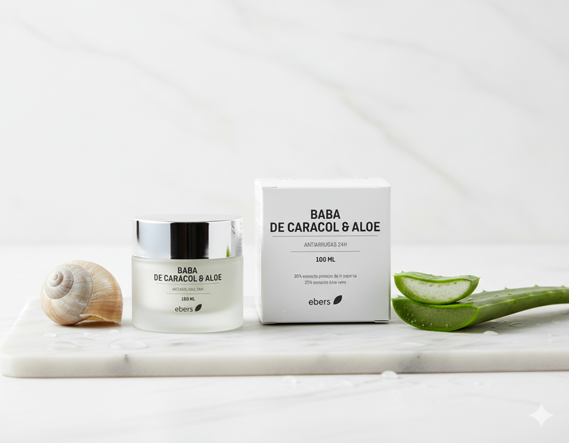 Ebers Crema Hidratante Facial con Áloe vera y Baba de Caracol 100ml