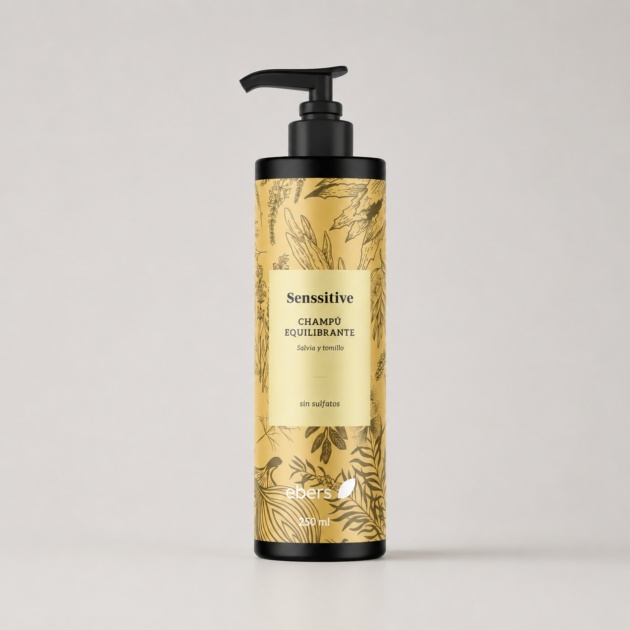 Ebers Champu Anticaspa Sin Sulfatos con Salvia y Tomillo 250 ml