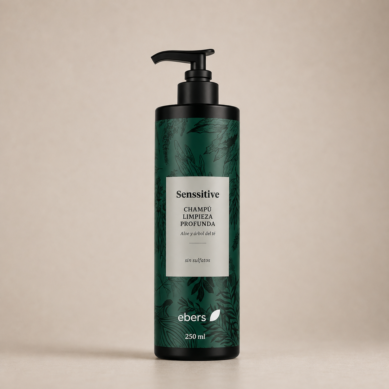 Ebers Champu Sin Sulfatos Limpieza Profunda con Aloe y Arbol del Te 250ml - EBERS - cosmética natural