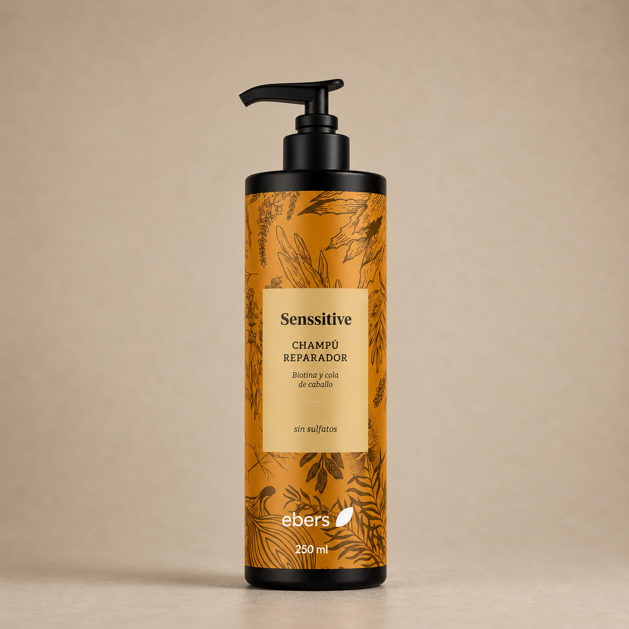 Ebers Champu Sin Sulfatos Reparador con Biotina y Cola de Caballo 250ml - EBERS - cosmética natural