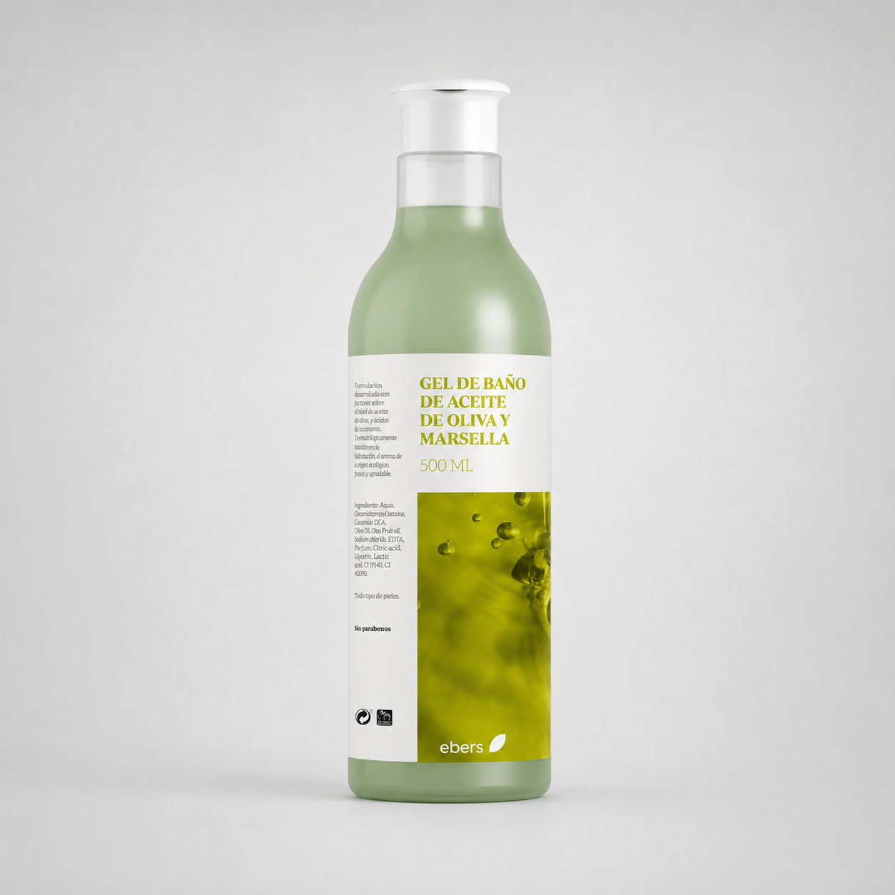 Ebers Gel de Baño Oliva y Marsella 500ML - EBERS - cosmética natural