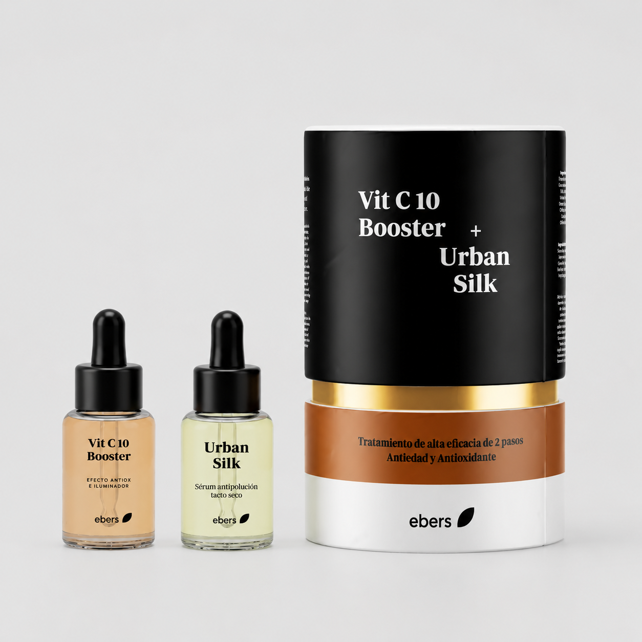 Ebers Tratamiento Antiedad y Antiox: Vit C 10 Booster + Urban Silk - EBERS - cosmética natural