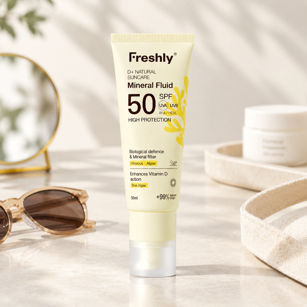 Freshly Cosmetics D+ Natural Suncare Mineral Fluid SPF50