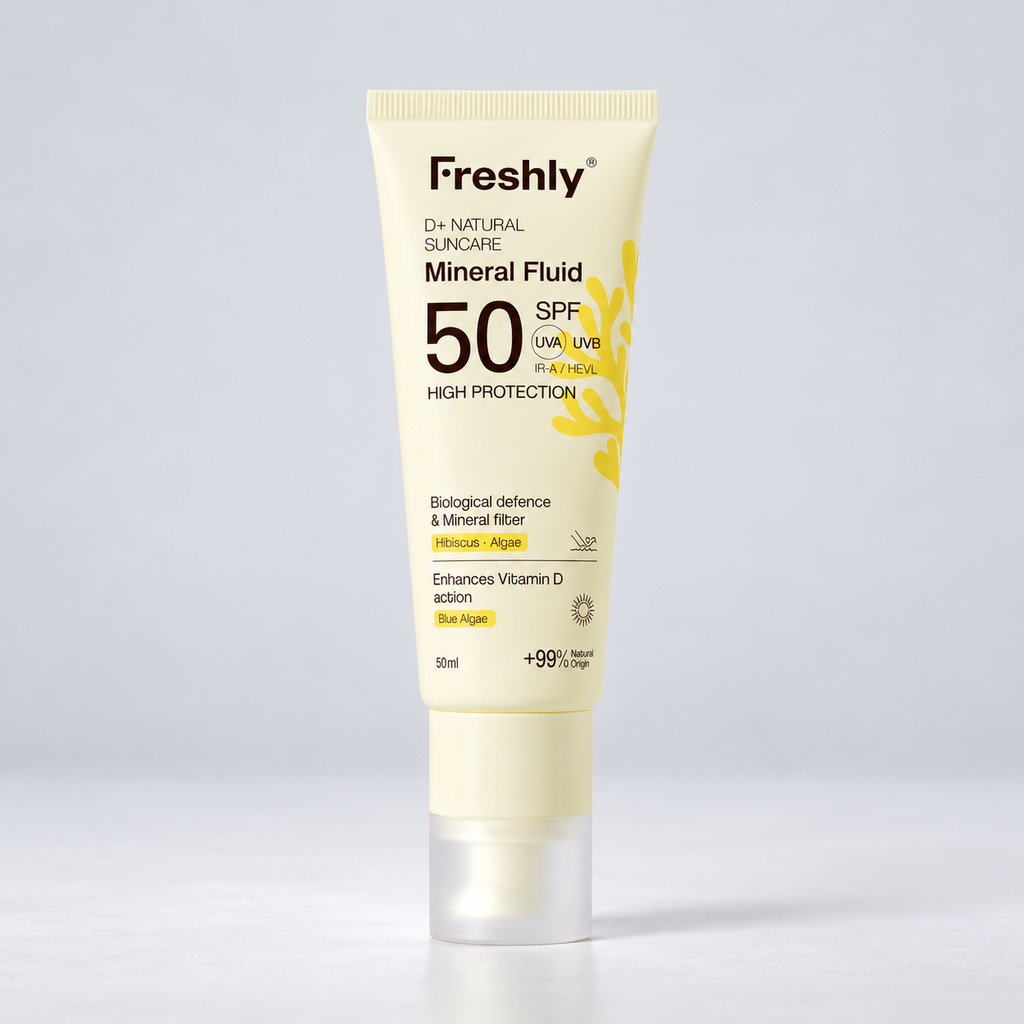 Freshly Cosmetics D+ Natural Suncare Mineral Fluid SPF50 - FRESHLY COSMETICS - cosmética natural
