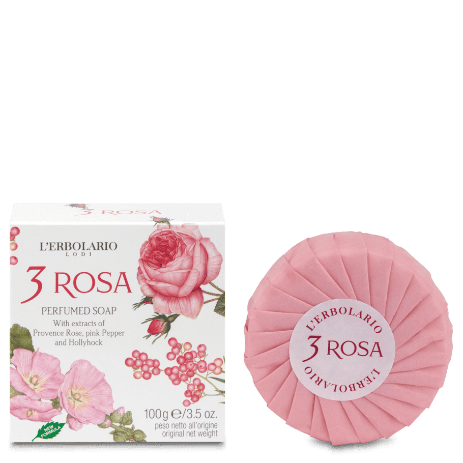 L'Erbolario 3 Rosa Jabón de Manos Perfumado 100gr