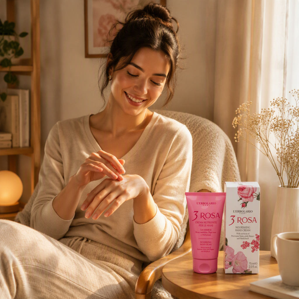 L'Erbolario 3 Rosa Crema de Manos Nutritiva 75ml - L'ERBOLARIO - cosmética natural