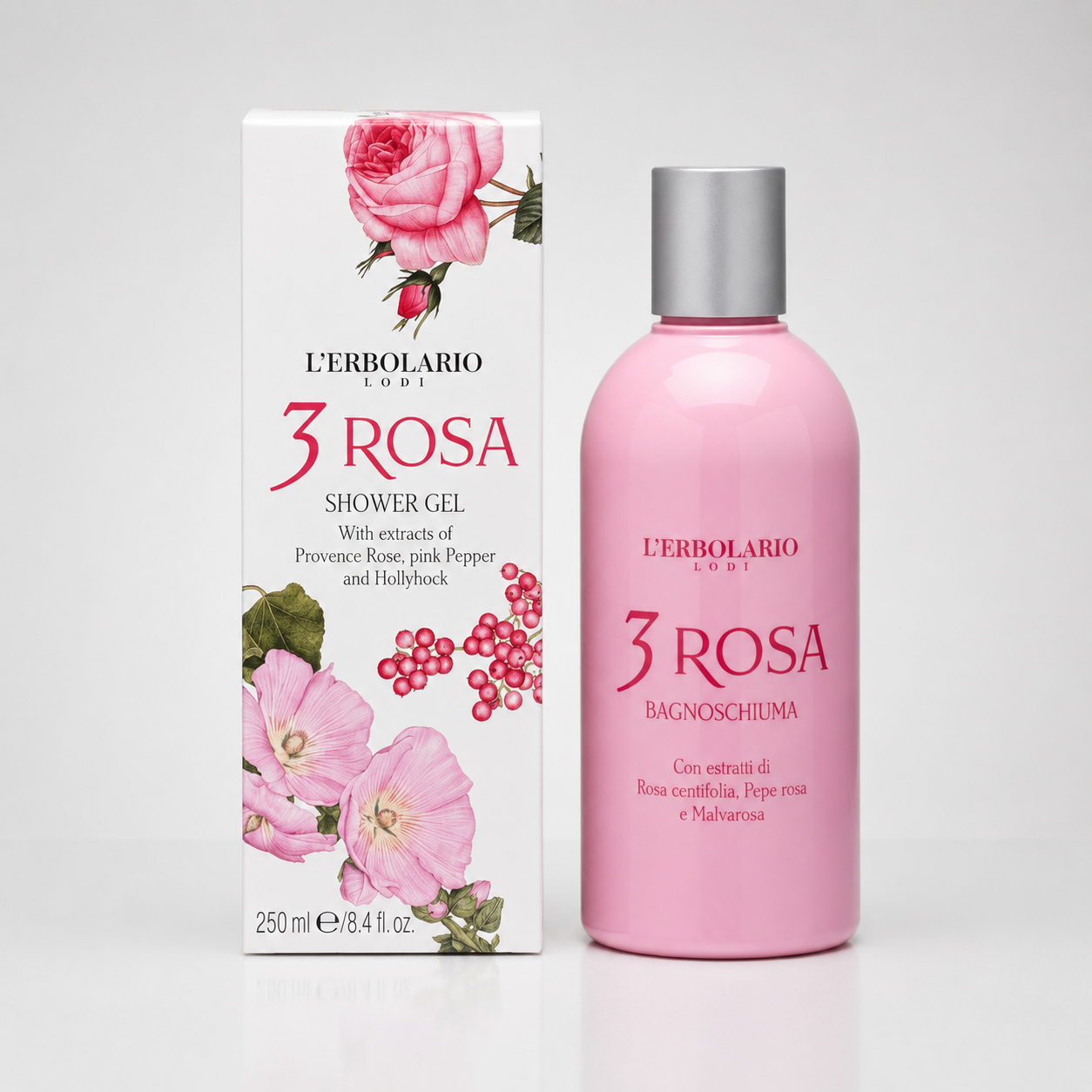 L'Erbolario 3 Rosa Gel de Baño 250ml - L'ERBOLARIO - cosmética natural