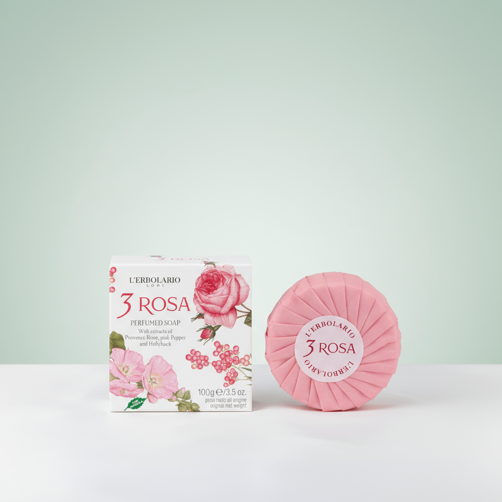 L'Erbolario 3 Rosa Jabón de Manos Perfumado 100gr