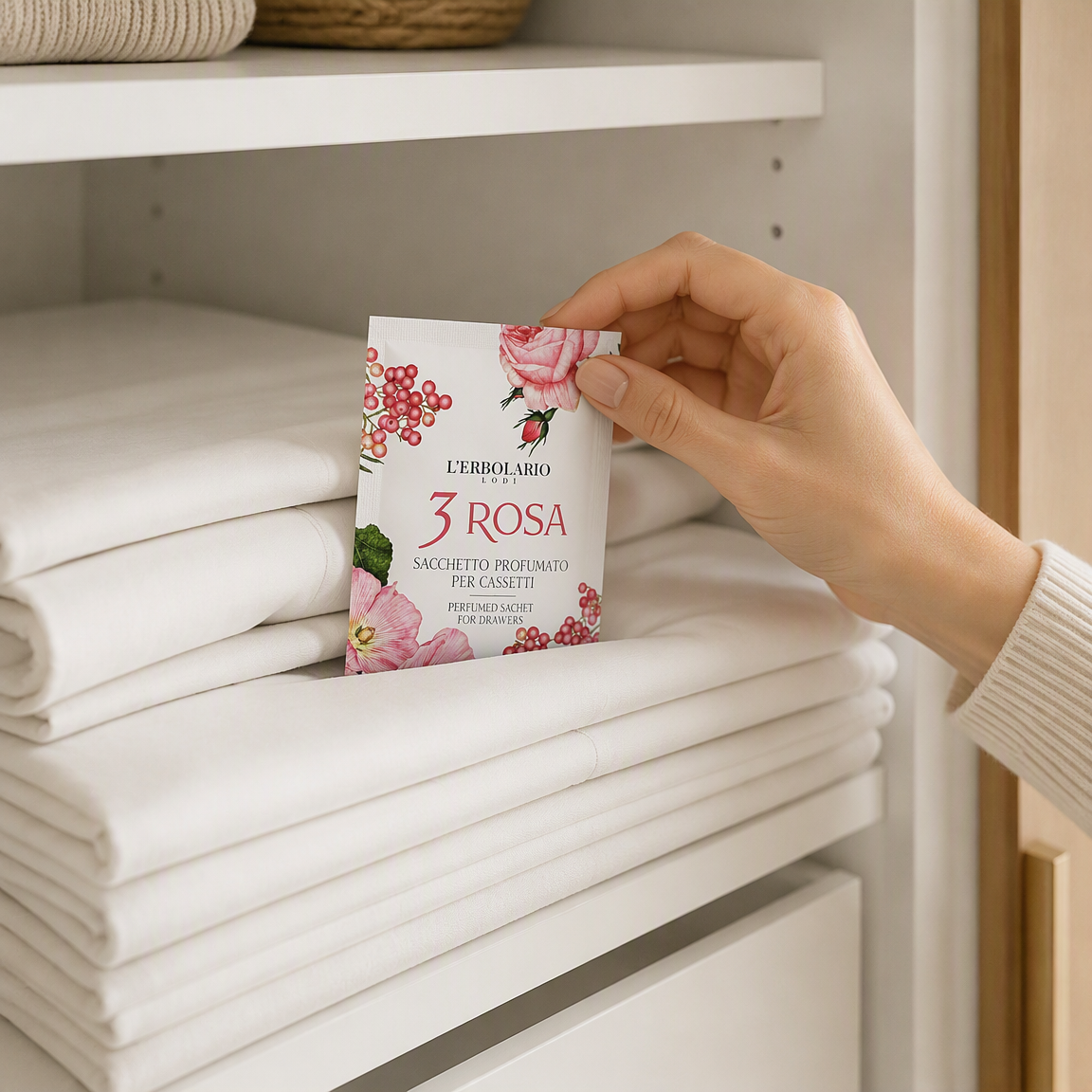 L'Erbolario 3 Rosa Sobre Perfumado para Cajones 1ud - L'ERBOLARIO - cosmética natural
