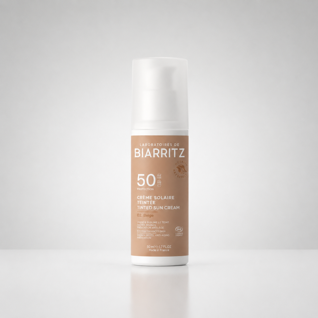 Laboratoires de Biarritz Crema Solar Facial Color Beige SPF50 50ml - LABORATOIRES DE BIARRITZ - cosmética natural