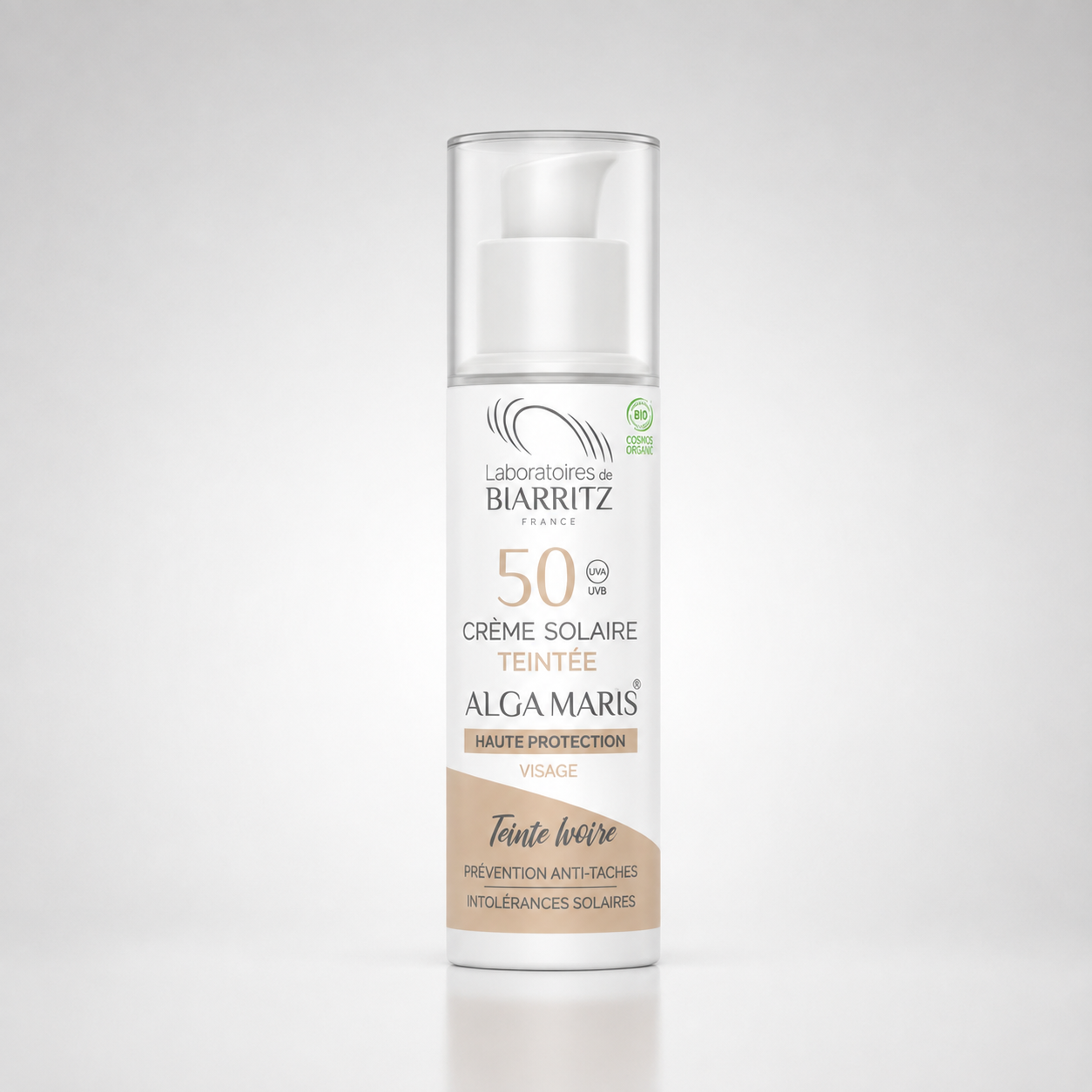 Laboratoires de Biarritz Crema Solar Facial Color Marfil SPF50 50ml - LABORATOIRES DE BIARRITZ - cosmética natural