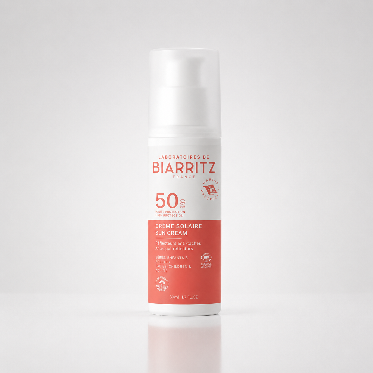Laboratoires de Biarritz Crema Solar Facial SPF50 50ml - LABORATOIRES DE BIARRITZ - cosmética natural