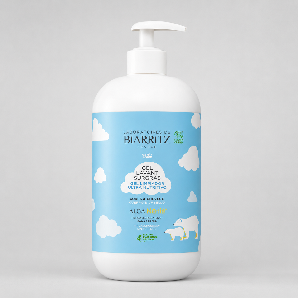 Laboratoires de Biarritz Gel Limpiador Bebé Alga Natis 500ml - LABORATOIRES DE BIARRITZ - cosmética natural