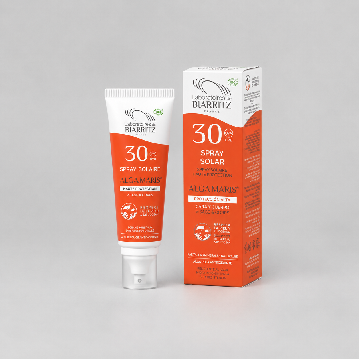 Laboratoires de Biarritz Spray Solar Cara y Cuerpo SPF30 100ml - LABORATOIRES DE BIARRITZ - cosmética natural