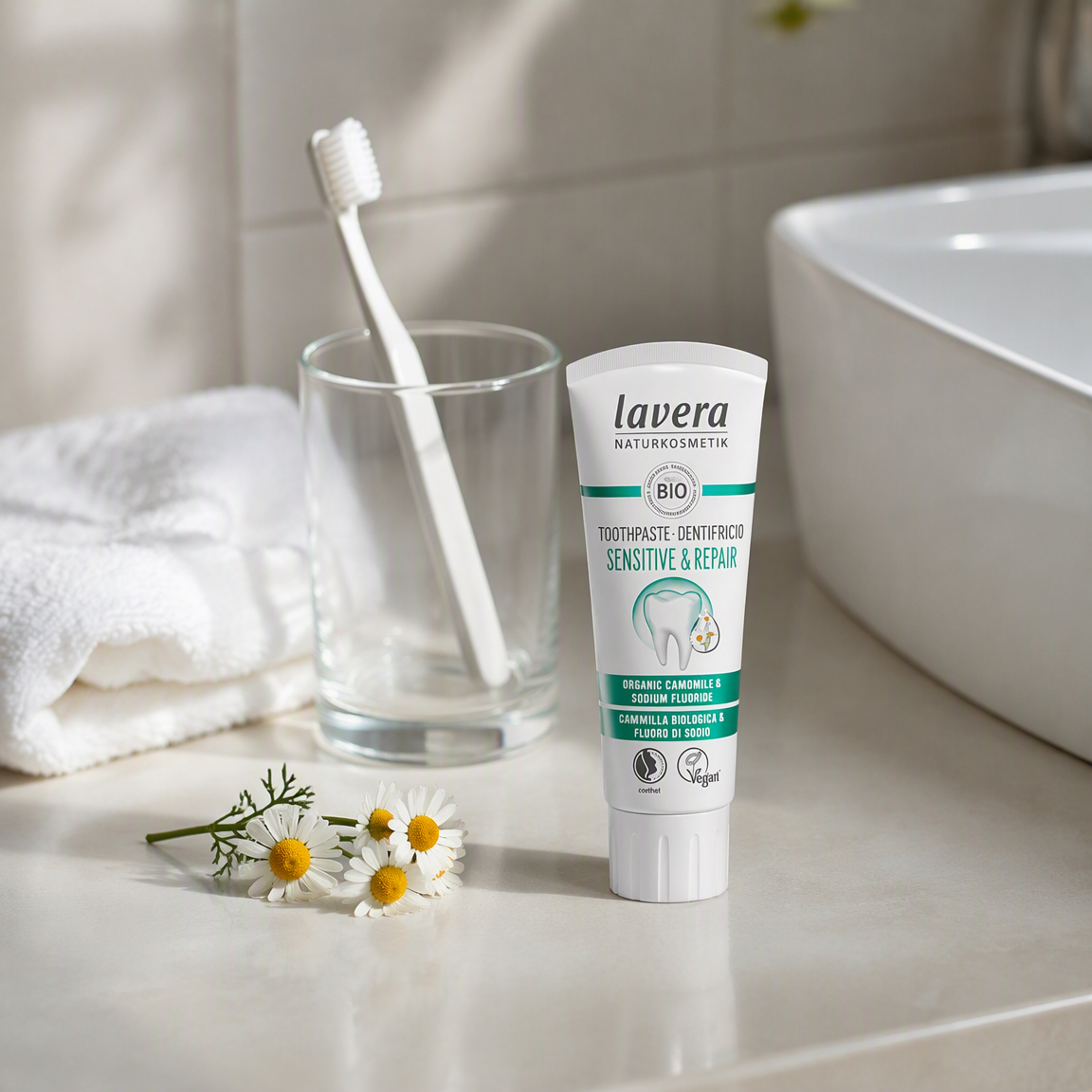 Lavera Dentífrico Dientes Sensibles Manzanilla y Fluor 75ml - LAVERA - cosmética natural