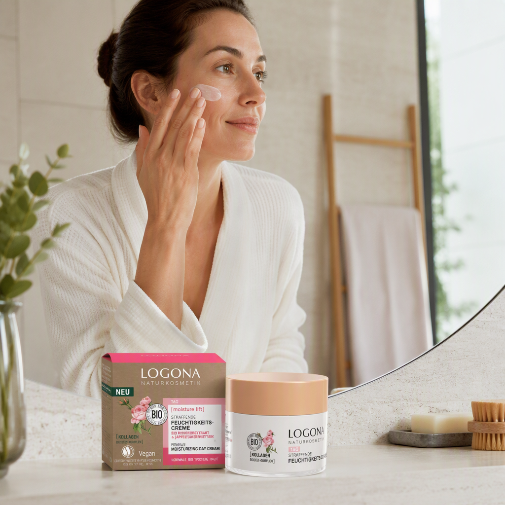Logona Crema de Dia Hidratante Reafirmante Rosas Bio y Semillas de Manzana 50ml - LOGONA - cosmética natural