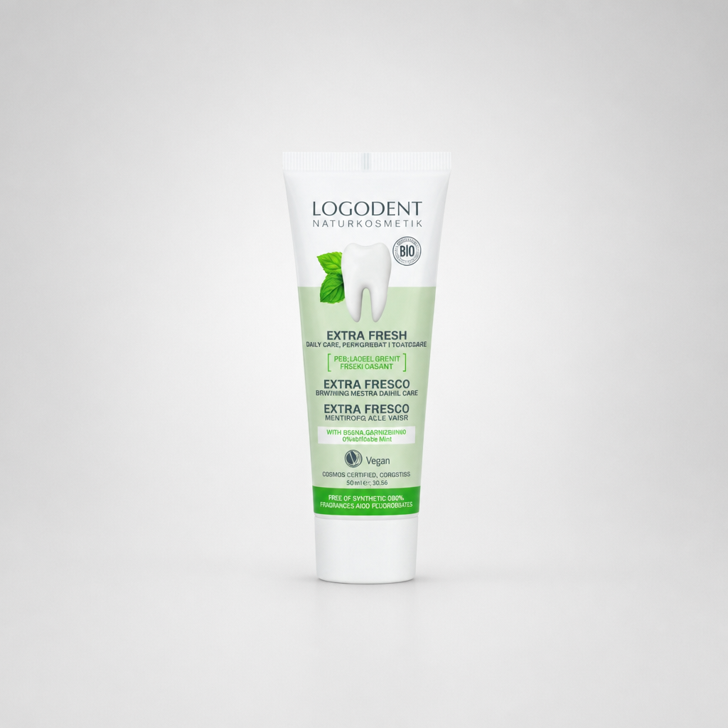 Logona Dentífrico Extra Fresco Cuidado Diario con Menta (Sin Fluor) 75ml