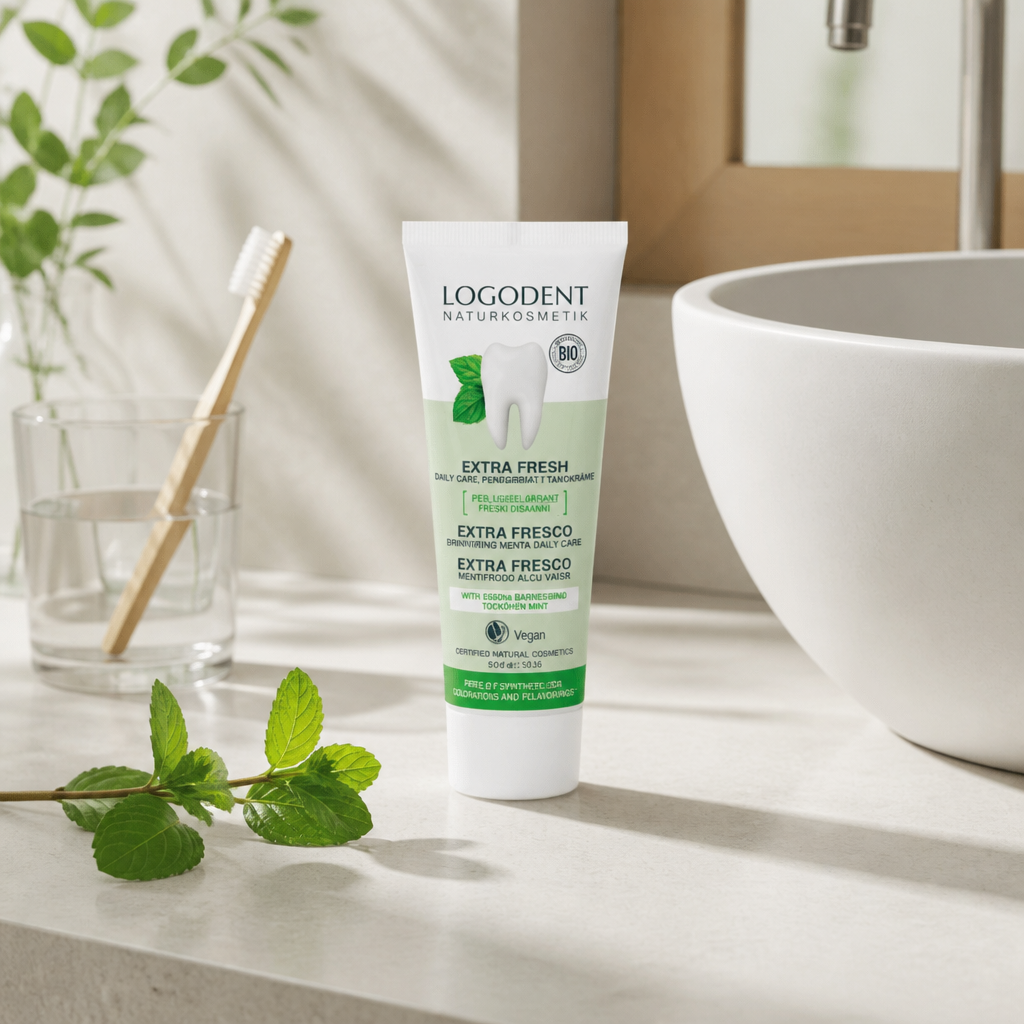 Logona Dentífrico Extra Fresco Cuidado Diario con Menta (Sin Fluor) 75ml