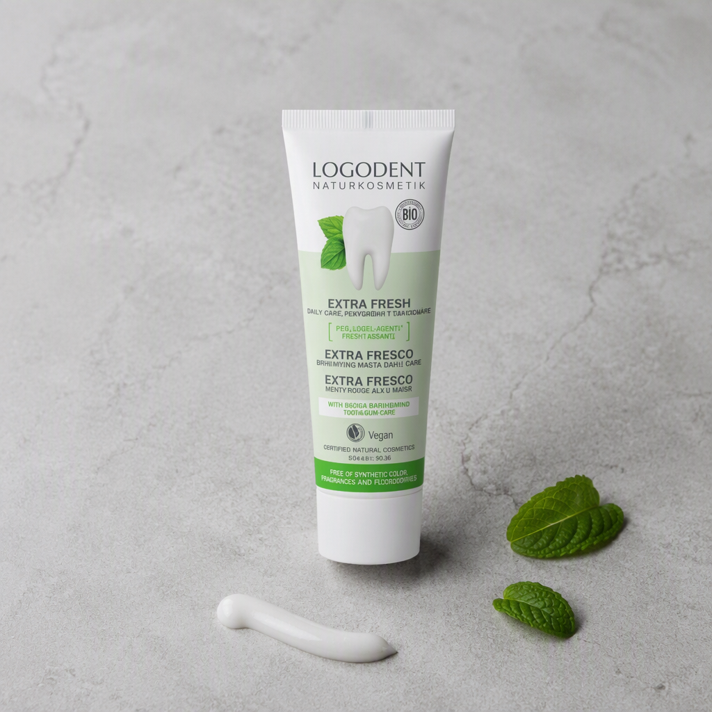 Logona Dentífrico Extra Fresco Cuidado Diario con Menta (Sin Fluor) 75ml