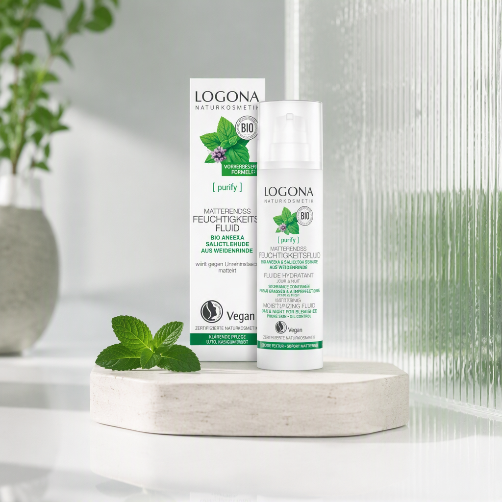 Logona Fluido Hidratante Dia y Noche con Menta Bio y Acido Salicilico 30ml