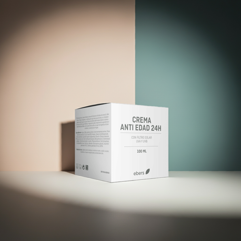 Ebers Crema Anti-Edad 24H con Aloe Vera, Baba de Caracol y Rosa Mosqueta 100ml
