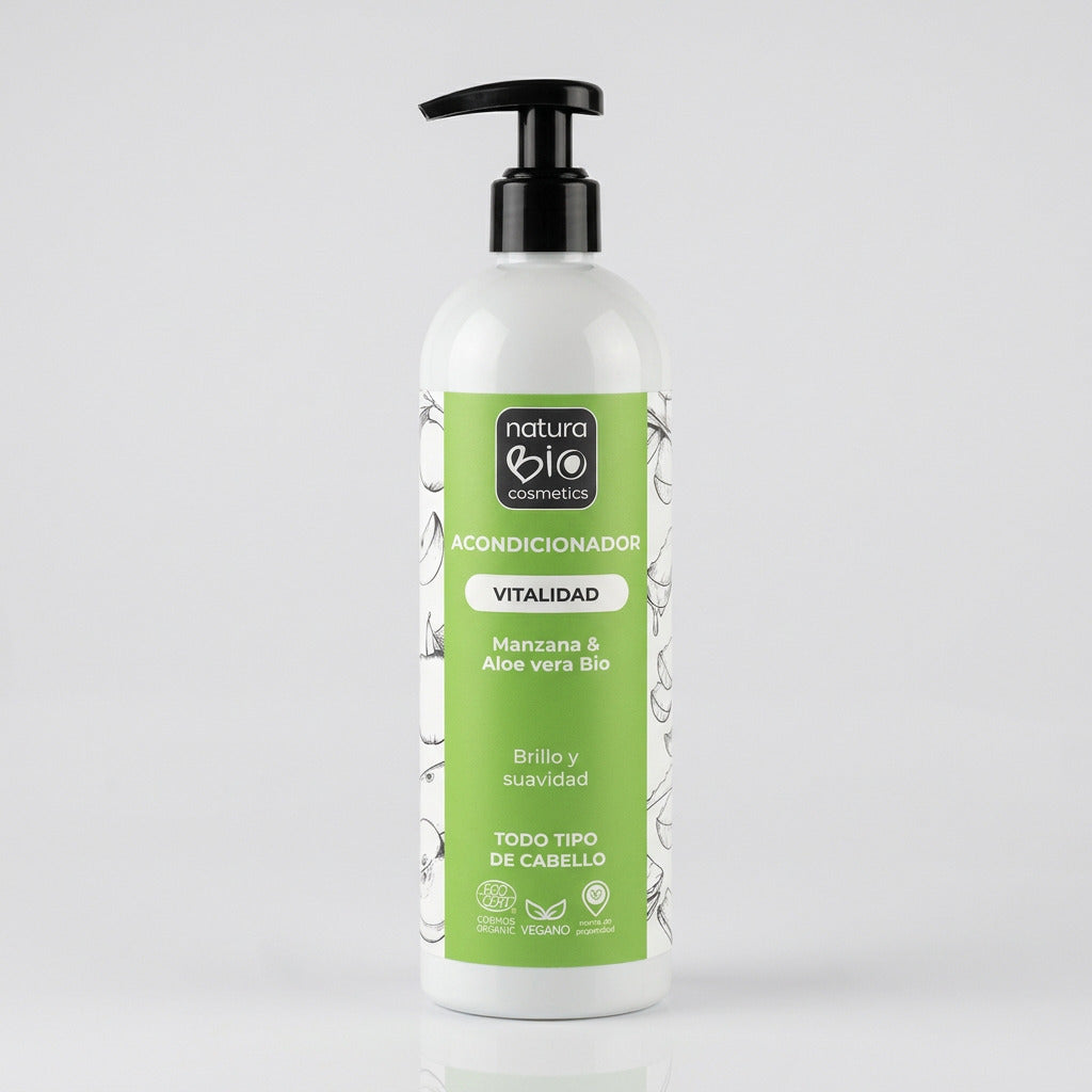 NaturaBIO Acondicionador Vitalidad Aloe y Manzana 500ml - NATURABIO COSMETICS - cosmética natural