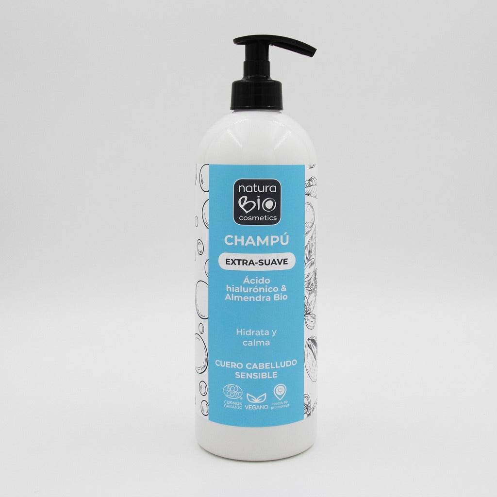 NaturaBIO Champú Extra Suave Ácido Hialurónico y Almendras 740ml