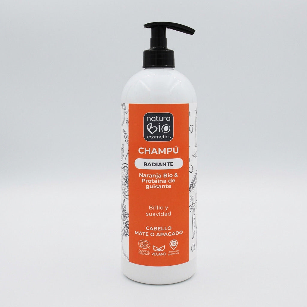 NaturaBIO Champú Radiante Naranja y Proteína de Guisante 740ml