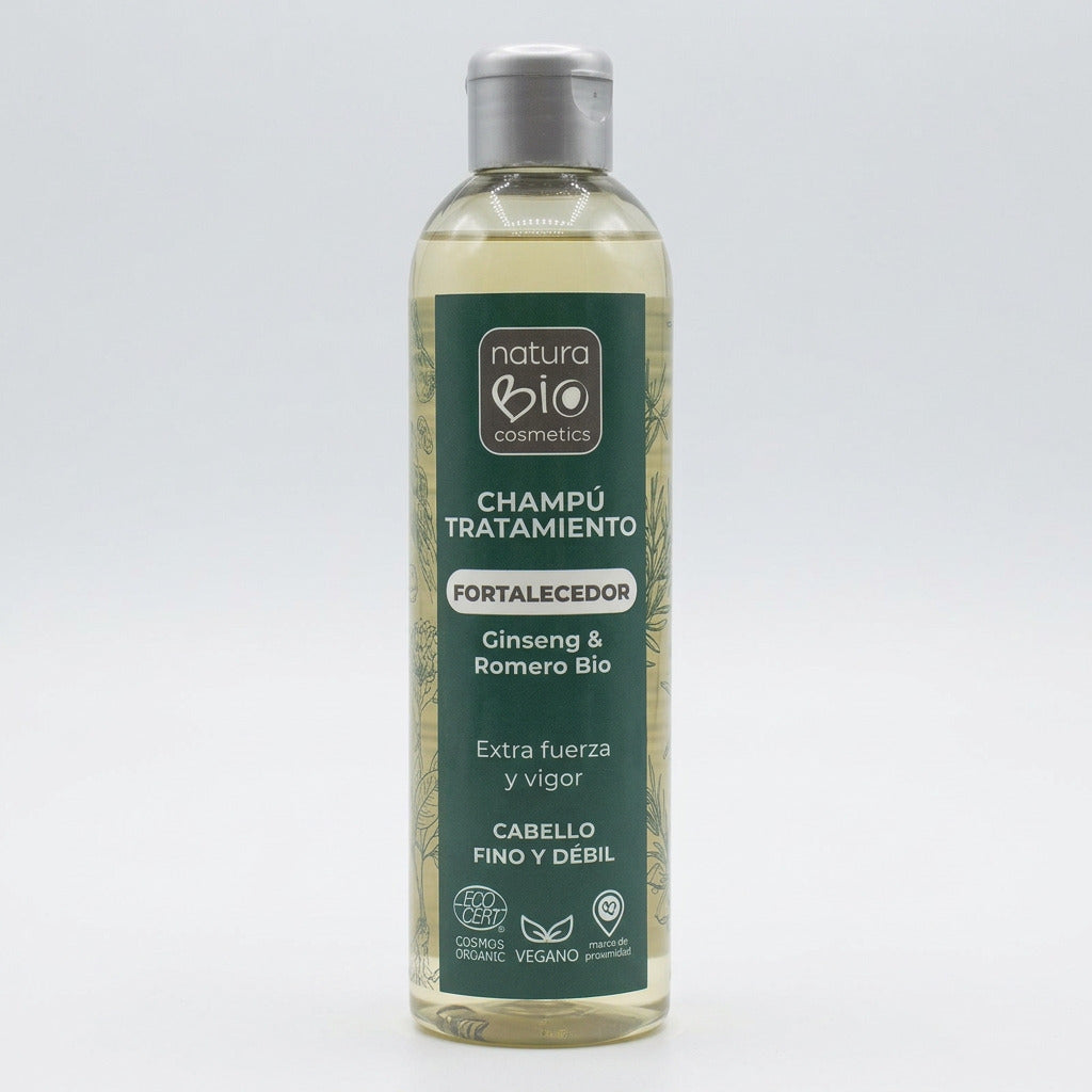 NaturaBIO Champú Tratamiento Fortalecedor Ginseng y Romero 250ml - NATURABIO COSMETICS - cosmética natural