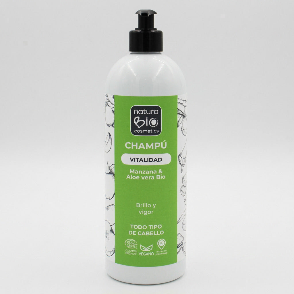 NaturaBIO Champú Vitalidad Aloe y Manzana 740ml