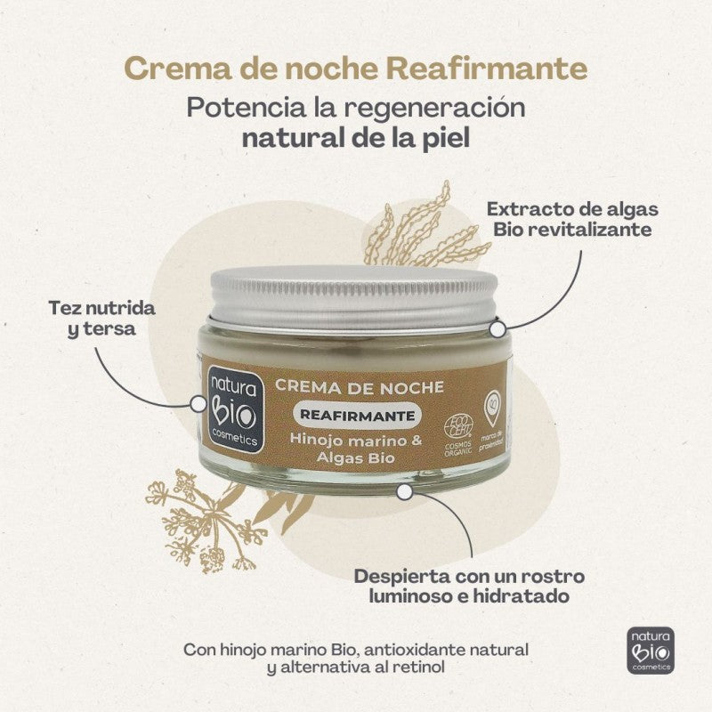 NaturaBIO Crema de Noche Reafirmante Hinojo Marino 50ml