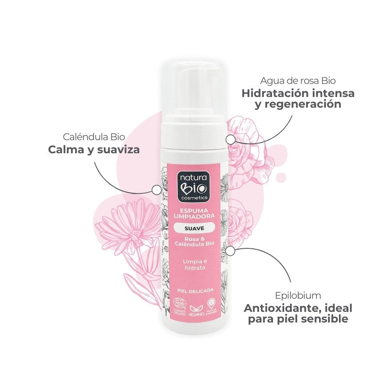 NaturaBIO Espuma Limpiadora Suave 200ml