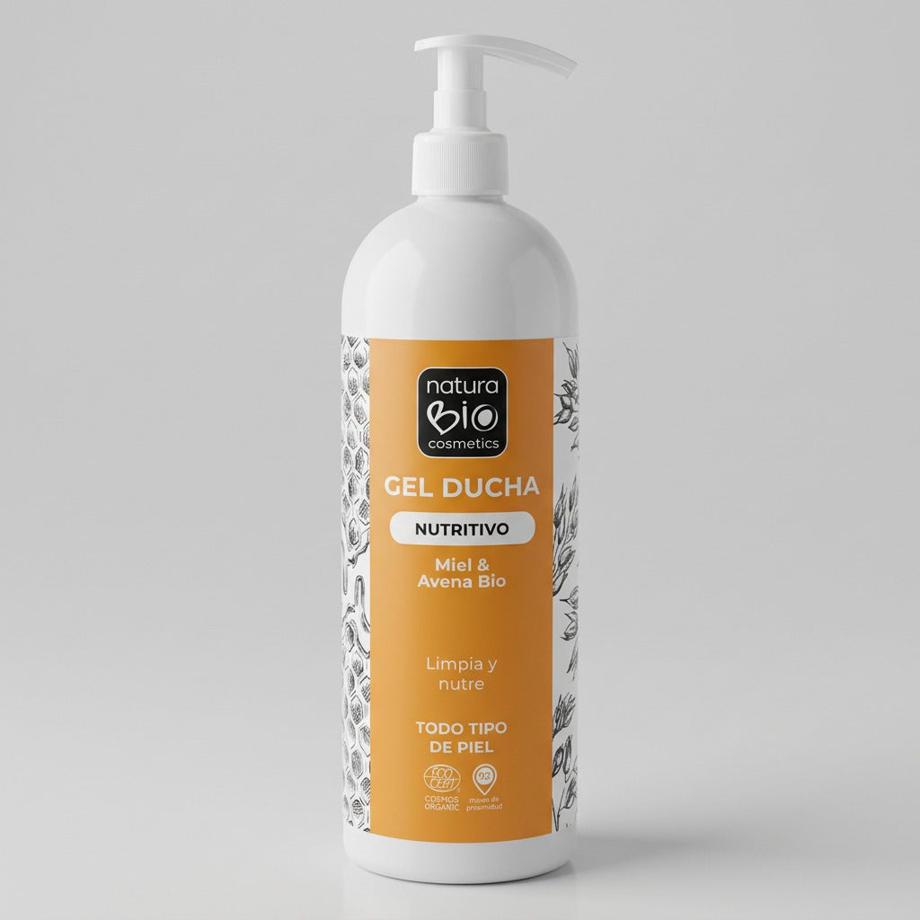 NaturaBIO Gel de Ducha Nutritivo Miel y Avena 740ml