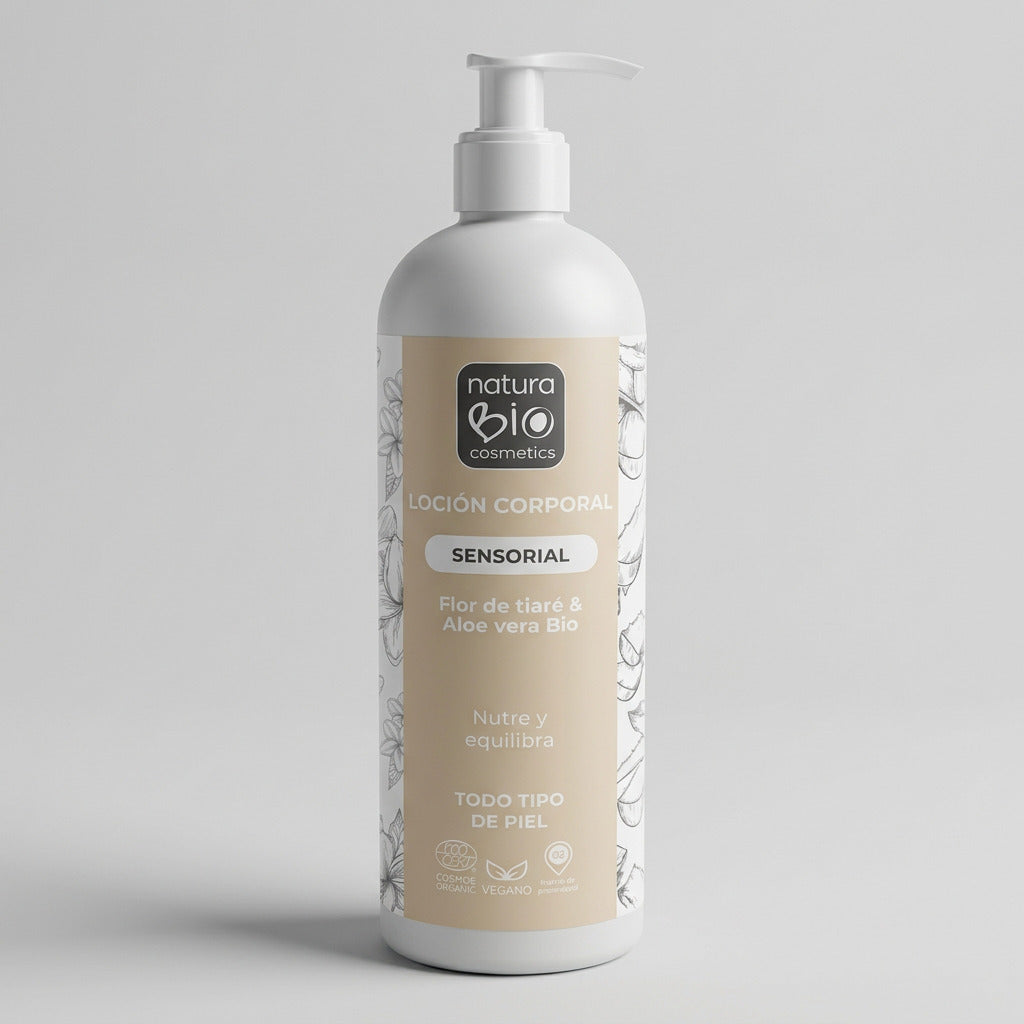 NaturaBIO Loción Corporal Sensorial Flor de Tiaré y Aloe Vera 500ml