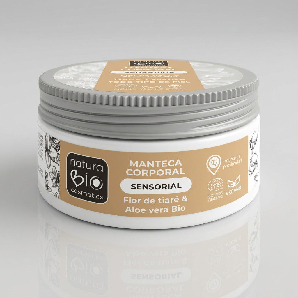 NaturaBIO Manteca Corporal Sensorial Flor de Tiaré y Aloe Vera 200ml - NATURABIO COSMETICS - cosmética natural