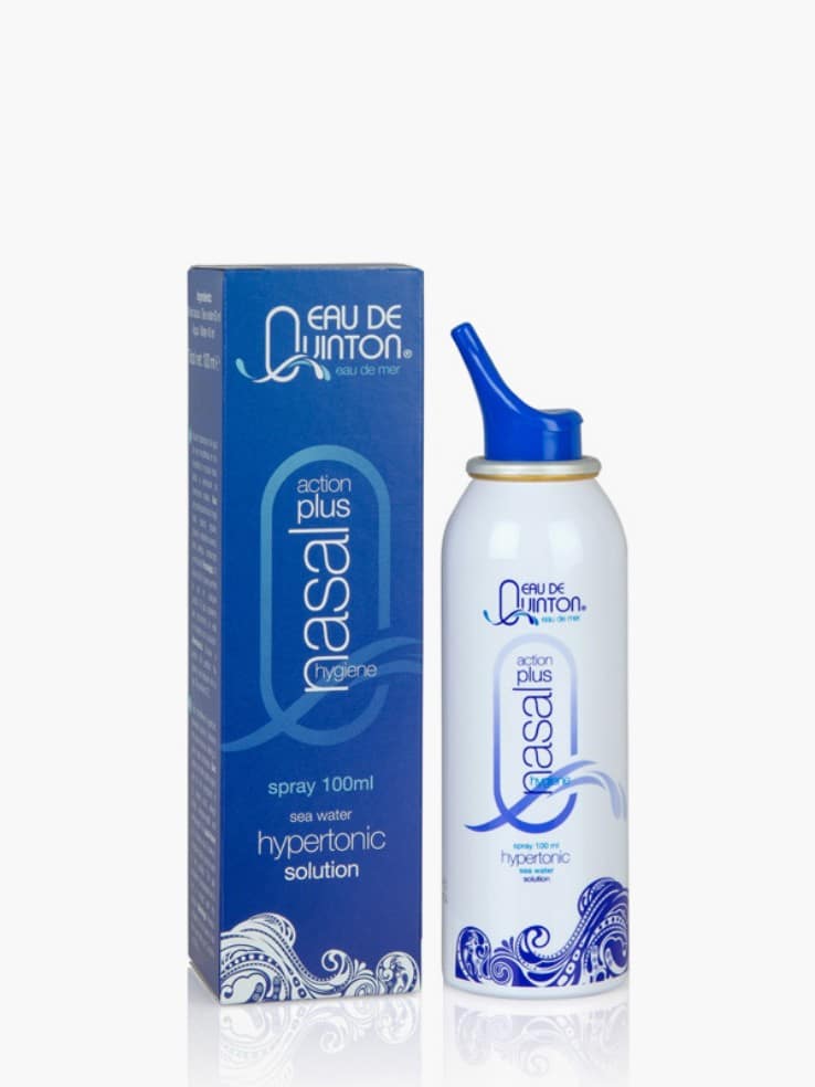 Spray Quinton Action Plus de 100 ml, con fórmula de agua de mar para la higiene nasal y alivio de la congestión.