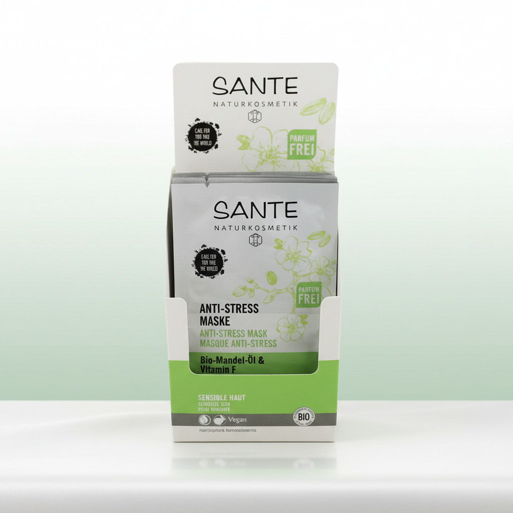 Sante Mascarilla Antiestres con Aceite De Almendras Bio y Vitamina F 2X4ml