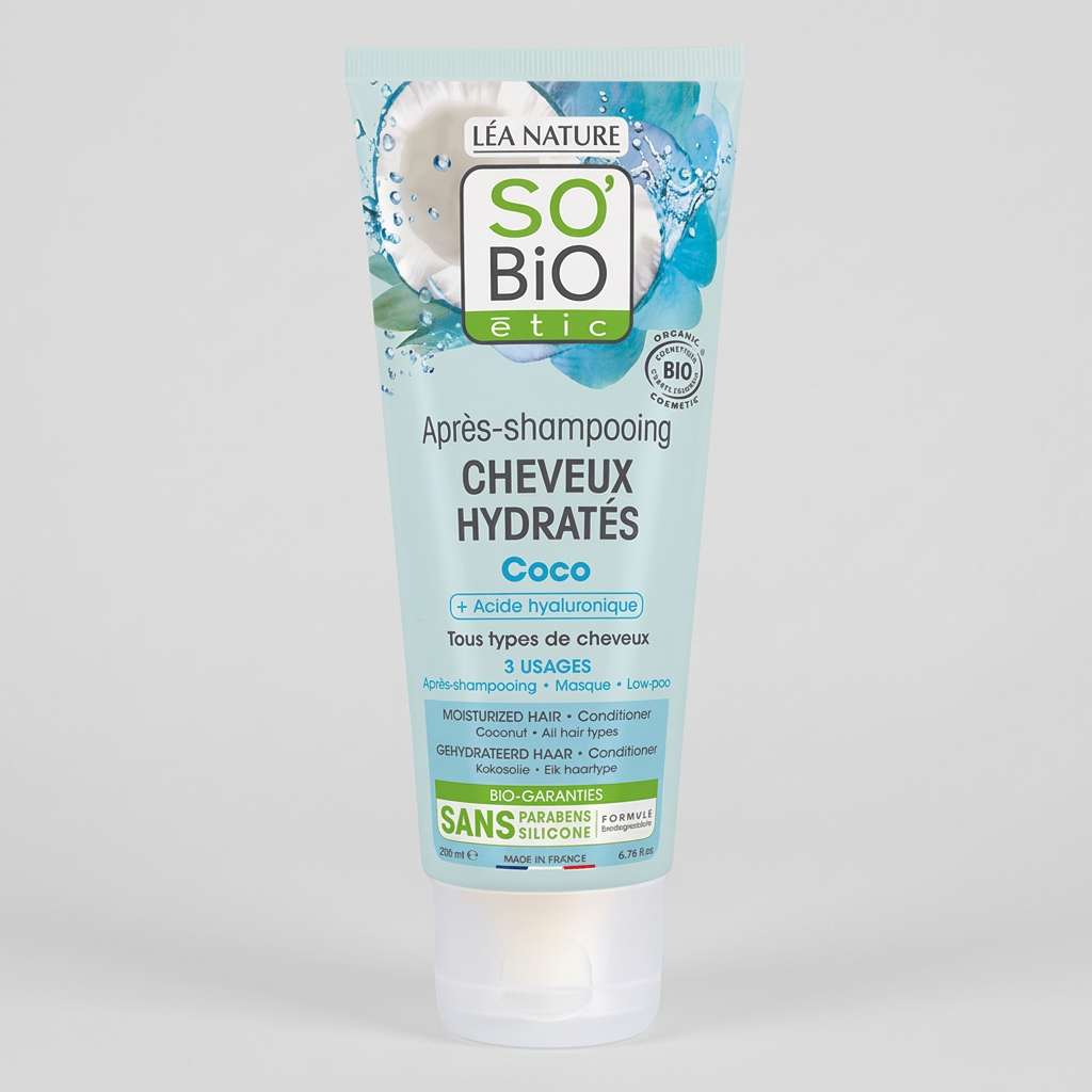SO'BiO étic Acondicionador Hidratante de Coco y Ácido Hialurónico 200ml - SO'BIO ETIC - cosmética