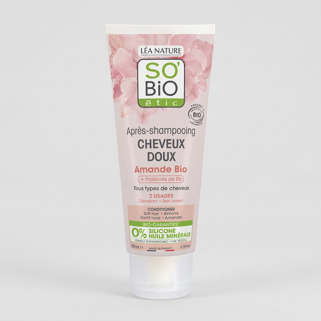 SO'BiO étic Acondicionador Suave de Leche de Almendras y Proteínas de Arroz 200ml - SO'BIO ETIC - cosmética