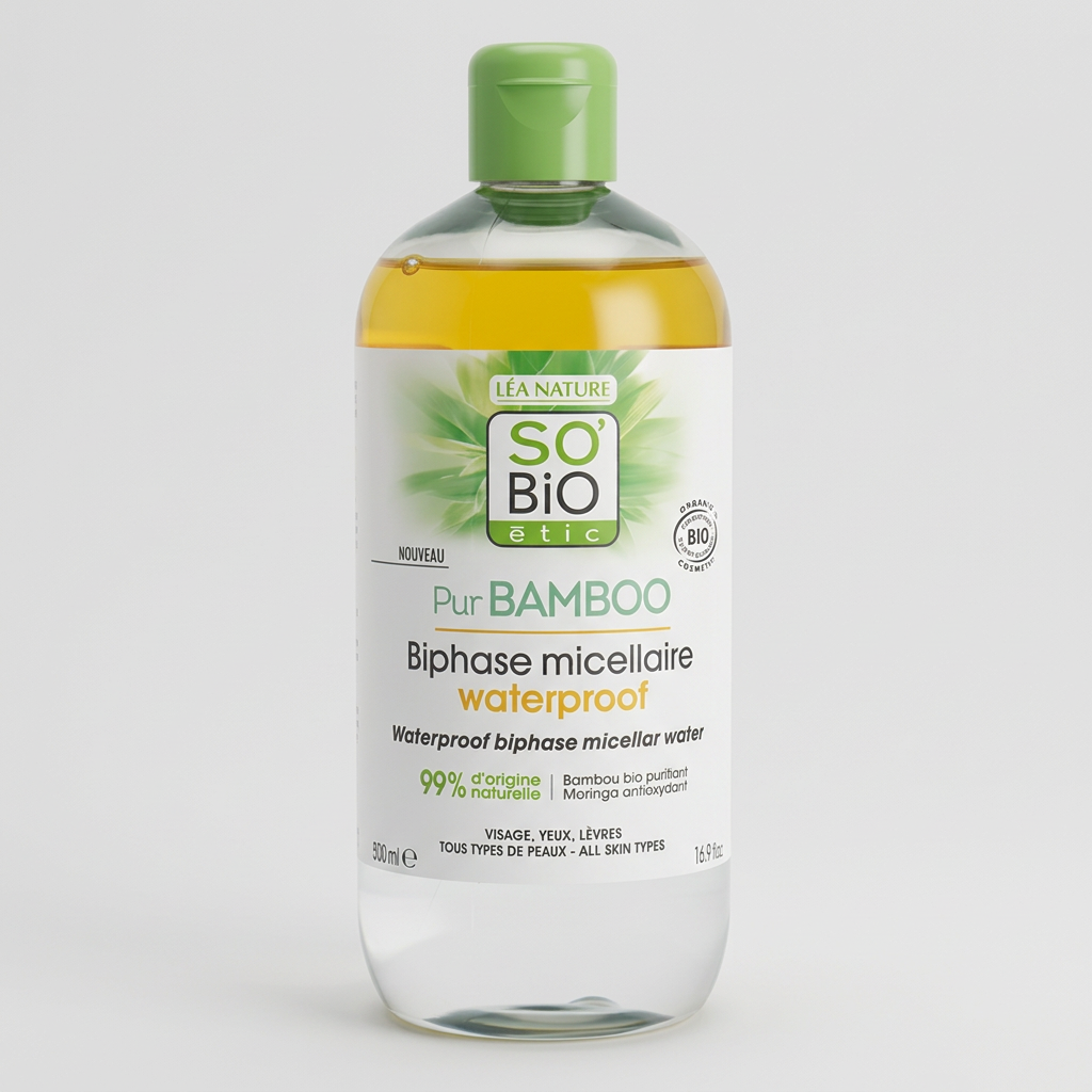SO'BiO étic Agua Micelar Bifásica Waterproof Pur Bamboo 500ml - SO'BIO ETIC - cosmética natural