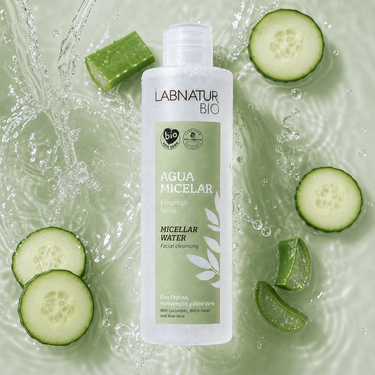 Labnatur Bio Agua Micelar con Pepino y Hamamelis 300ml - LABNATUR BIO - cosmética