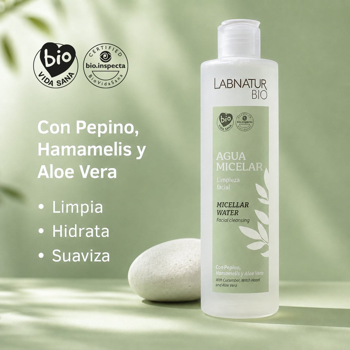 Labnatur Bio Agua Micelar con Pepino y Hamamelis 300ml - LABNATUR BIO - cosmética